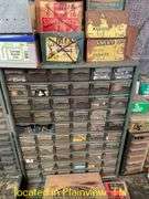 QTY (5) PLASTIC BOLT BINS WITH CONTENTSBUSS FUSES CABINET