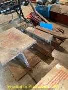 16" RAILROAD TRACK ANVIL/16" PIECE OF RAILROAD TRACK/14" PIECE OF I-BEAM