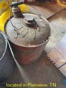 QTY (3) METAL GAS CANS & METAL FUNNEL