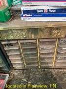 QTY (5) PLASTIC BOLT BINS WITH CONTENTSBUSS FUSES CABINET