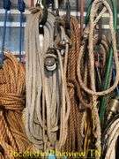 LOT OF NYLON & GRASS ROPES--RACK NOT INCLUDED