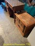 40"X18"X30" WOODEN DESK & 24"X23" WOODEN SIDE TABLE