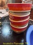 ASST BOWLS AND REMEKINS AND (8) CLEAR BASKET WEAVE TEA GLASSES