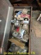 WOOD WORKING BENCH WITH MISC PLUMBING FITTINGS
