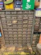 QTY (5) PLASTIC BOLT BINS WITH CONTENTSBUSS FUSES CABINET