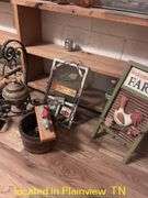WOODEN SHELF AND ALL CONTENTS 60X70X7.5