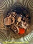 CAN OF LOCKS-MOST HAVE KEY ATTACHED
