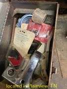WOOD WORKING BENCH WITH MISC PLUMBING FITTINGS