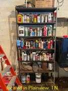 87"X42" METAL SHELF AND CONTENTS