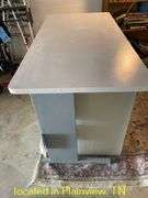 46.5X23.5X30 DESK & 36X28X20 2DRAWER FILING CABINET AND CONTENTS