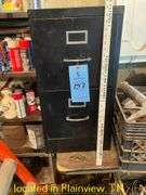 2DRAWER 30"  METAL FILING CABINET WITH MISC TRAILER WIRING AND LIGHTS