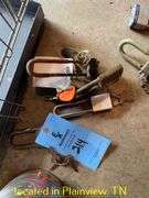 CAN OF LOCKS-MOST HAVE KEY ATTACHED