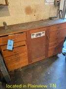 WOODEN 16"X18"X39" CABINET AND CONTENTS