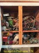 QTY (7) BOXES OF MISC ELECTRICAL WIRES & FITTINGS/PLUMBING-CABINET NOT INCLUDED