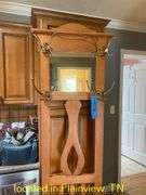 CUSTOM MADE HALL TREE WITH SEAT AND MIRROR 24WX15DX77H