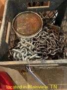 CRATE OF MISC CHAINS