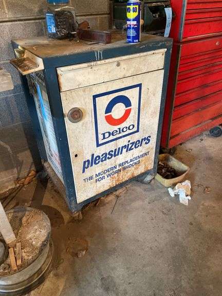 DELCO TOOL CABINET WITH FASTENERS, SCREWS, NAILS, ETC