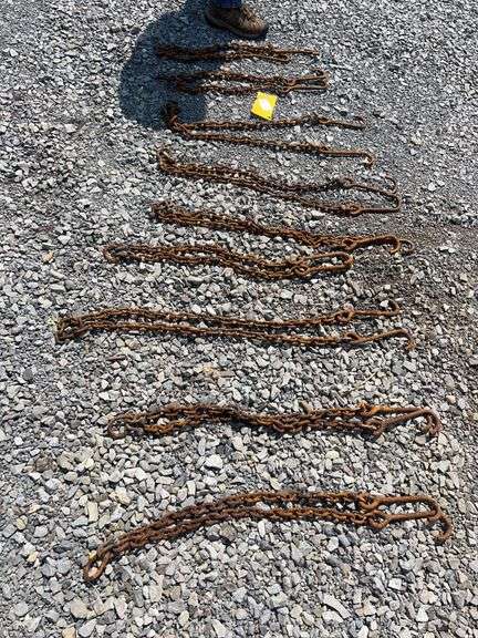 QTY (9) SETS 3' CHAIN SLINGS WITH HOOKS