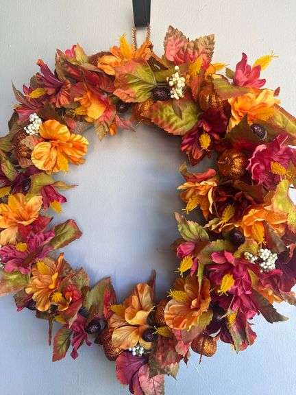 FALL STYLE ORANGE LEAF WREATH