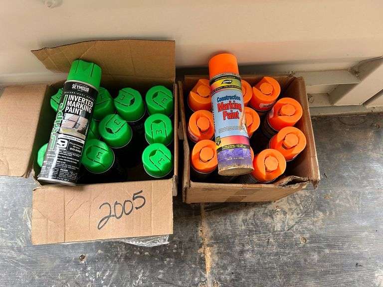 MARKER PAINT--(11) CANS ORANGE & (11) CANS GREEN