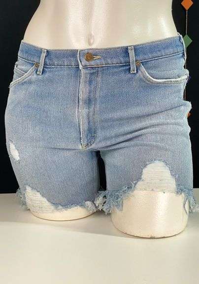 Vintage unisex (originally men's) Lee denim cut-off shorts