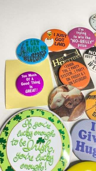 Vintage large novelty-pins collection