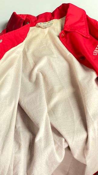 Vintage red Central Elkader Warriors windbreaker jacket