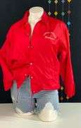 Vintage red Central Elkader Warriors windbreaker jacket