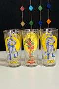 Three vintage 1976 Batman & Robin glasses
