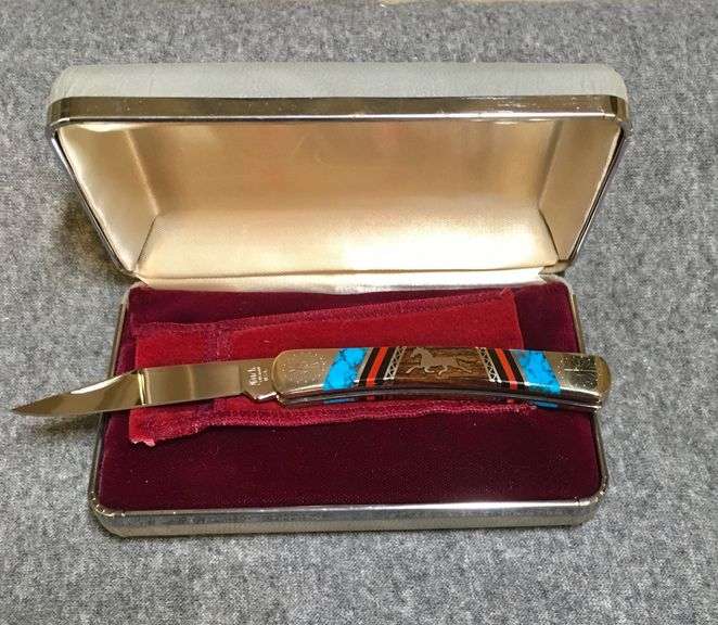Vintage Buck Custom Folding Knife by David Yellowhorse   3 1/4” Closed
