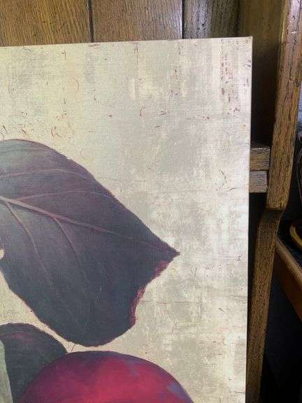 2ft’H x 18” Still life of fruit on Camvas & Two Artifical Fruit Branches