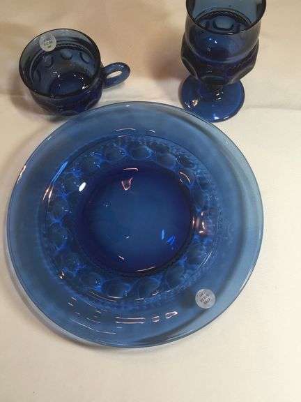 Tiara Kings Crown Cobalt Blue Plate set