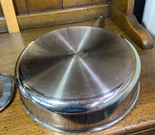 The Pampered Chef Stainless Steel 10” Frying Pan Skillet & The Pampered Chef 9” Mixing Bowl