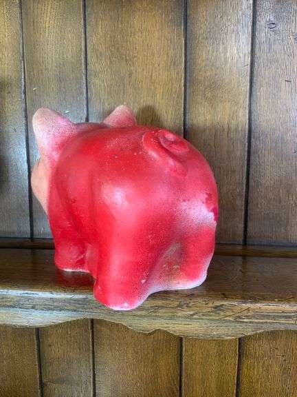 Two  Oversized Vintage Chalkware Piggy Banks