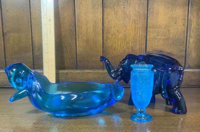 Blue Tiara Glass Lot
