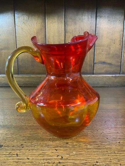 TIARA EXCLUSIVES GLASS RED AMBER CANDY DISH & Amber Heart Dish