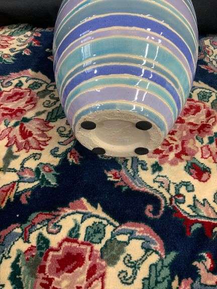 13” Multicolor Vase & 25” Large Blue Decorative Piece