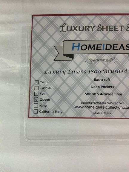 Home Ideas Luxery Linens 1800 Thread Count Brushed Microfiber Queen Size