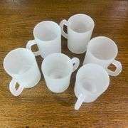 Set of 6 Tiara Exclusives Frosted Glass 4 oz Paneled Mini Mugs with Original Box