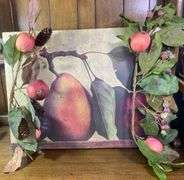 2ft’H x 18” Still life of fruit on Camvas & Two Artifical Fruit Branches