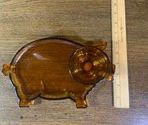 Vintage Tiara Amber Indian Glass,  Piggy Set