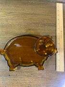 Vintage Tiara Amber Indian Glass,  Piggy Set