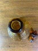 Vintage 70’s Tiara Amber Sandwich  Wine Set-Tray Goblets Decanter 11 Pcs.