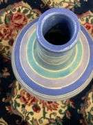 13” Multicolor Vase & 25” Large Blue Decorative Piece