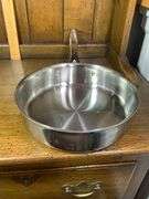 The Pampered Chef Stainless Steel 10” Frying Pan Skillet & The Pampered Chef 9” Mixing Bowl
