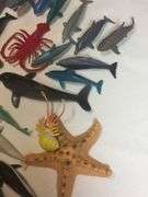 60+ Very Clean Plastic Sea Creatures & box of Sharks