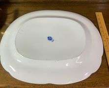 Antique Cauldon Ruskin Blue and White China platter serving plate