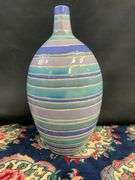 13” Multicolor Vase & 25” Large Blue Decorative Piece