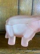 Blue & Pink Tiara Glass Elephants & a Hobnail Trinket Box