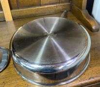 The Pampered Chef Stainless Steel 10” Frying Pan Skillet & The Pampered Chef 9” Mixing Bowl